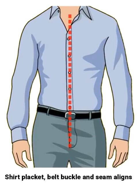 The gig line is the alignment of the placket, belt buckle and the trouser seam to give a neat fitting