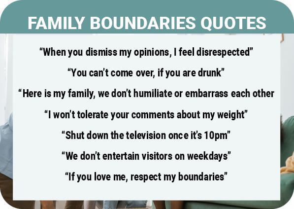 Quote: Lack of family boundaries causes disrespect of family members