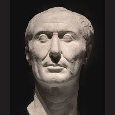 Julius Caesar's statue, he is a good example of alpha male in history