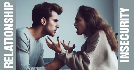 A couple arguing as a result of overthinking relationship anxiety