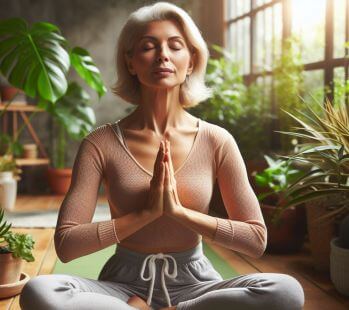 A lady observing meditation to listen to her intuition in relationships