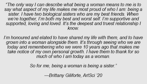 Brittany's quote of what being a woman is