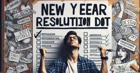 A man starting off with his new year resolution