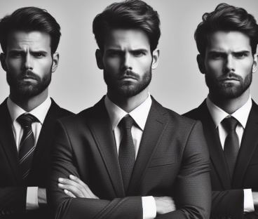 Stoic men wearing temperance and self-control looks - one of the 4 virtues of Stoicism