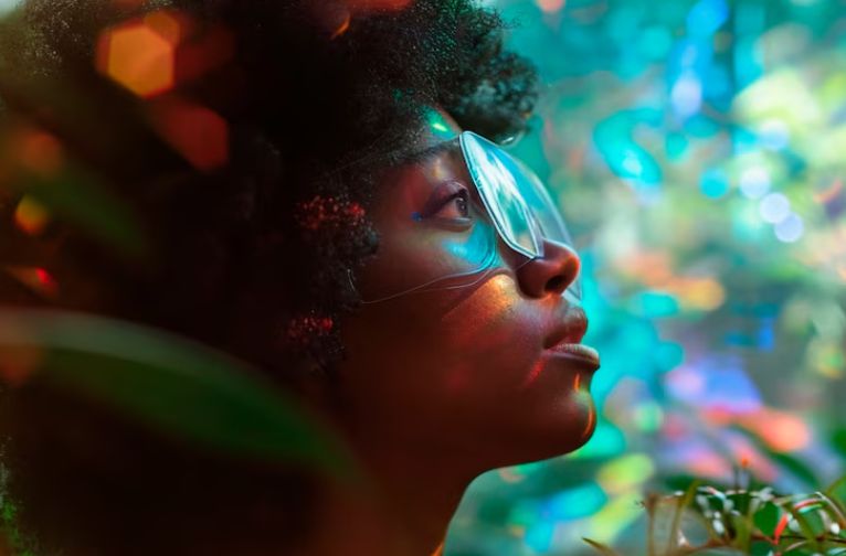 A woman hearing from the infinite through clairaudience