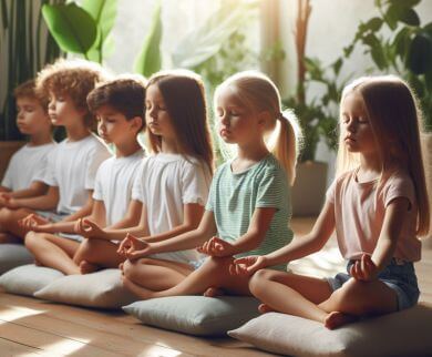 Kids learning mindfulness meditation techniques for beginners