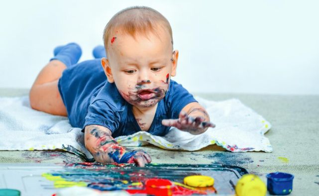 a kid engaging in sensory activities