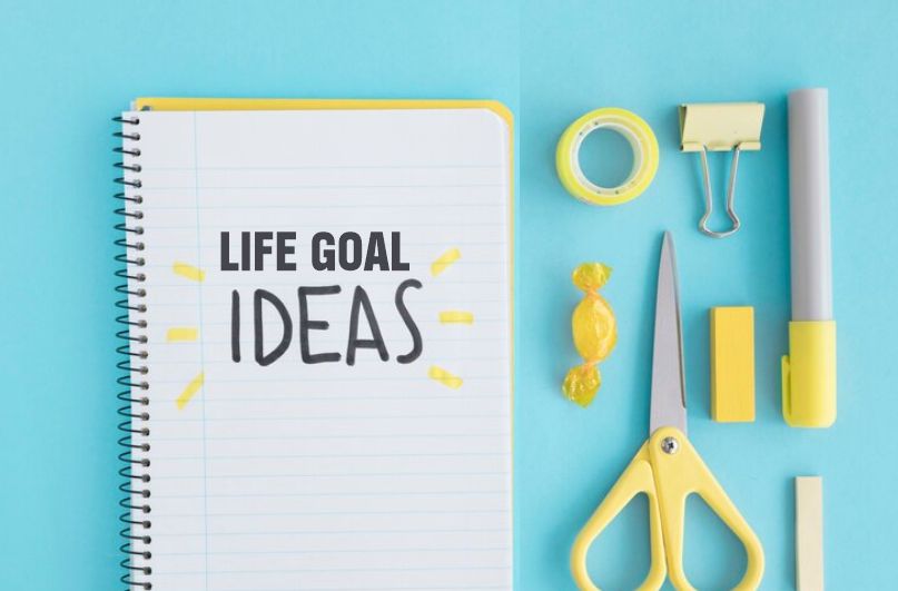 Depiction of life goal ideas for the life journey