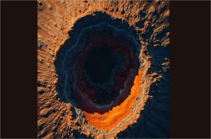 A crater of impact