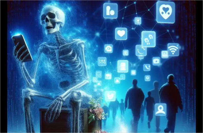 Depiction of social media legacy when one passes on