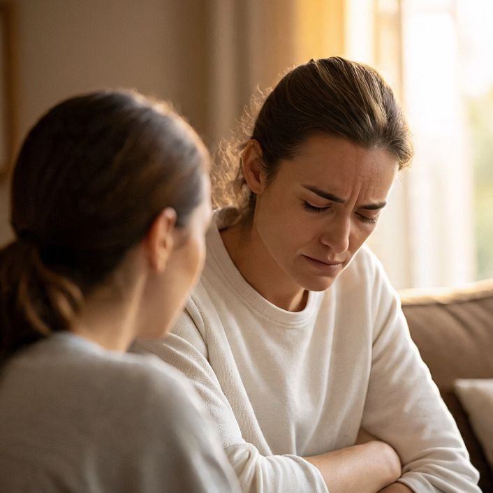 A woman showing empathy