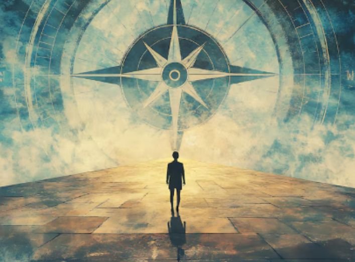 A man following his inner compass