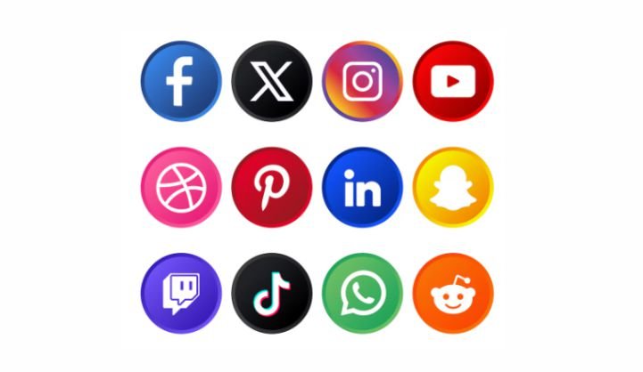 Different icons for different social media platforms